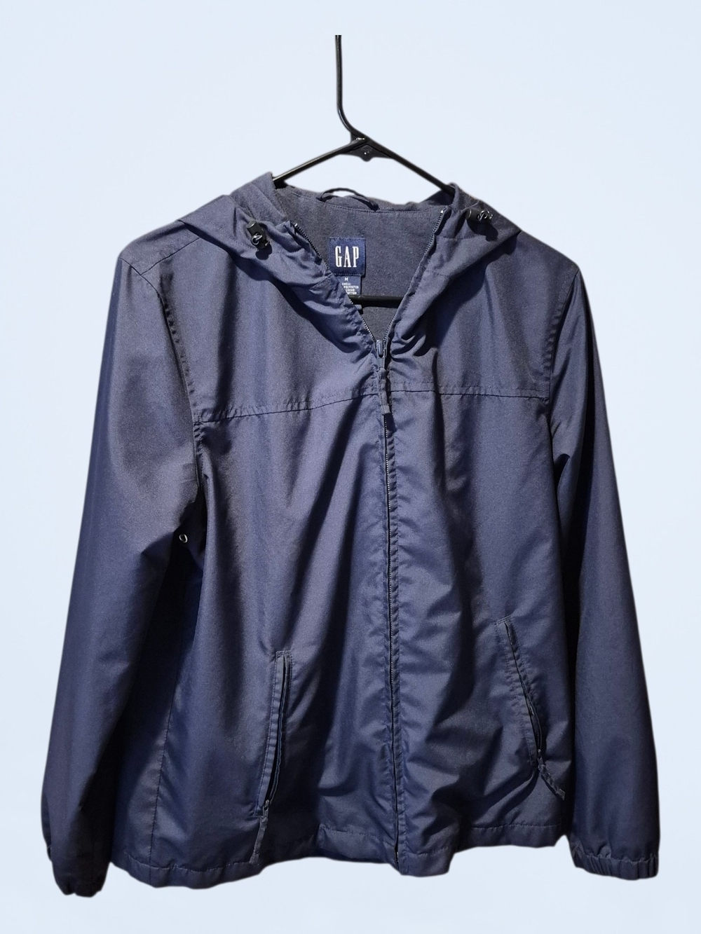 GAP Women's Navy Blue Hooded Windbreaker Jacket Size M